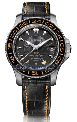 Chopard L.U.C. Pro One GMT (SS / Silver / Black / Leather) 158959-3001