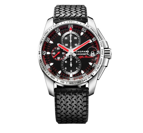 Chopard Mille Miglia GT XL Chrono Alfa Romeo (SS / Black-Alfa Romeo Red / Rubber Strap) 168459-3028