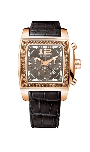 Chopard Two 0 Ten Large Chronograph (RG / Brown / Diamonds / Leather) 172287-5004