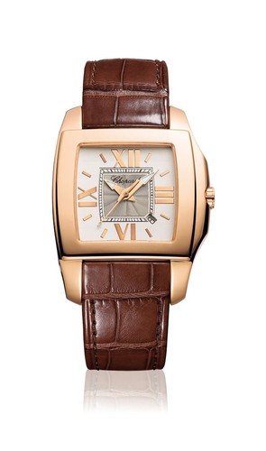 Chopard Two 0 Ten Large Chronograph (RG / Silver / Leather) 127468-5007