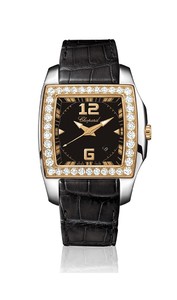 Chopard Two O Ten Lady (SS-RG-Diamonds / Black / Leather) 138473-9001