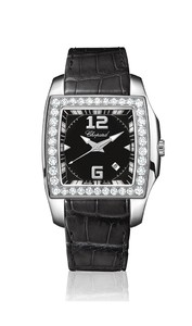 Chopard Two O Ten Lady (SS-WG-Diamonds / Black / Leather) 138464-2001