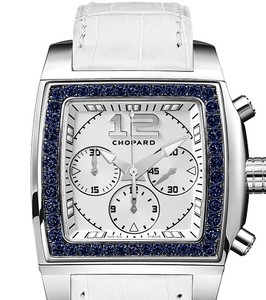 Chopard Two O Ten Sport (WG-Sapphires / Silver / Leather) 172287-1002