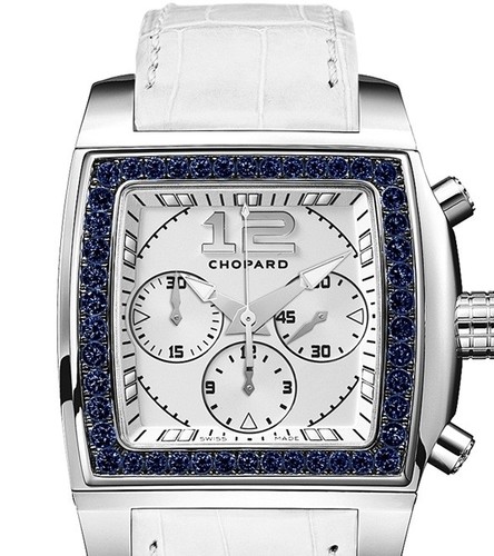 Chopard Two O Ten Sport (WG-Sapphires / Silver / Leather) 172287-1002