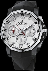 Corum Admirals Cup Black Split Seconds 44 (SS / White / Strap)