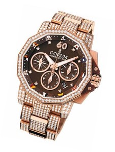 Corum Admirals Cup Challenge 44 (RG / Brown / Diamonds / Diamond-RG Bracelet)