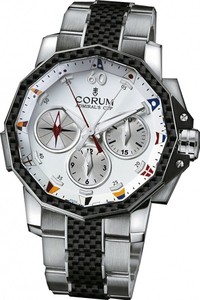 Corum Admirals Cup Challenge 44 Split Seconds (SS-Carbon / White / Bracelet)