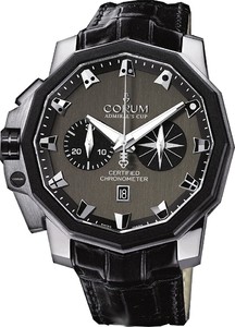 Corum Admiral's Cup Chronograph 50 LHS (Platinum / Black / Leather)