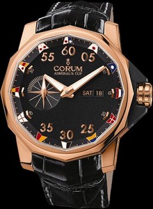 Corum Admirals Cup Competition 48 (RG / Black / Leather)