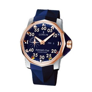 Corum Admirals Cup Competition 48 (Ti-RG / Blue Arabic / Strap)