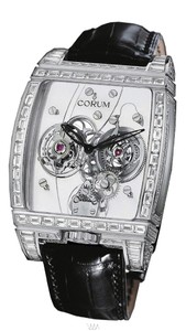 Corum Golden Panoramique Tourbillon with Diamonds (WG / Skeleton / Strap)