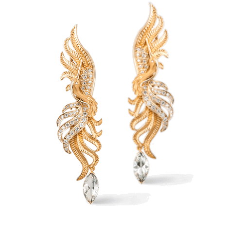 Серьги Carrera y Carrera Garzas MAXI Earrings DA13553 011303