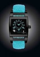 de Grisogono Uno DF N25/A (SS-PVD / Black / Blue Gems)