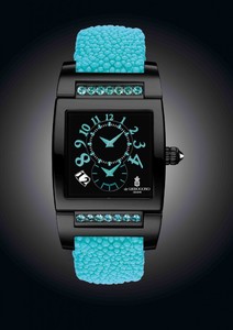 de Grisogono Uno DF N25/A (SS-PVD / Black / Blue Gems)