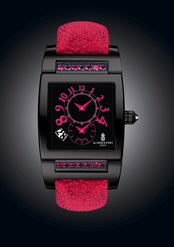 de Grisogono Uno DF N26/A (SS-PVD / Black / Pink Gems)