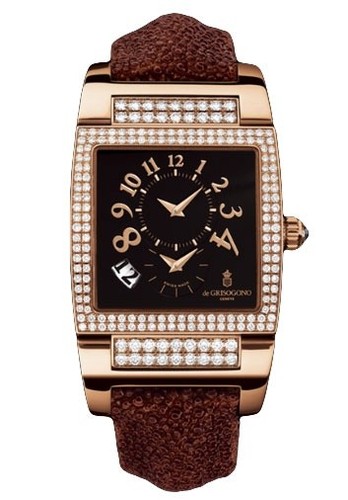 de Grisogono Uno Ladies (PG-Diamonds / Black / Cinnamon Strap)