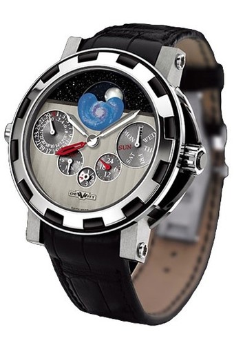 DeWitt Academia Quantieme Perpetual GMT Nebula ( WG / Grey / Leather Strap) AC.7021.34.M1000