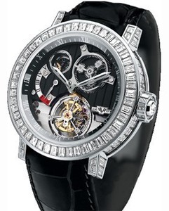 DeWitt Tourbillion Differential Joaillerie(WG-Baguette / Black Guilloche / Leather) AC.8200.48 / 02.M954