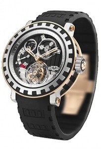 DeWitt Tourbillion Differential (Titanium-RG / Black Guilloche / Rubber) AC.8002.28A.M954