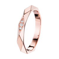 Boucheron Facette Pink Gold Wedding Band Dıamonds
