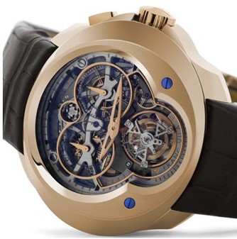 Franc Vila Franc Vila Cuatro Tourbillon Dial-Side Wheel Monopusher Chronograph (RG / Skeleton / Strap) FVCuatro
