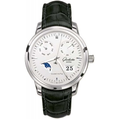 Glashutte Original Calendar (SS / Siver / Leather) 100-06-13-02-04