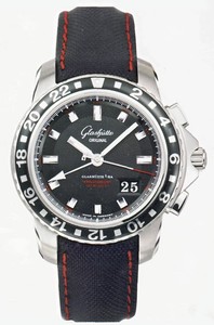 Glashutte Original Evolution GMT (SS / Black / Trieste Strap) 39-55-43-03-03