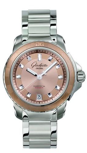 Glashutte Original Evolution M (SS / Salmon / Stainless Steel Bracelet) 39-21-01-02-14