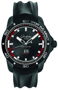 Glashutte Original Impact Panorama Date (Black SS / Black / Rubber) 39-47-16-16-04