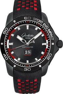 Glashutte Original Impact Panorama Date (Black SS / Black Trieste Strap) 39-47-16-16-03