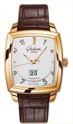 Glashutte Original Karree Panorama Date (RG / Silver / Leather) 39-47-51-51-05