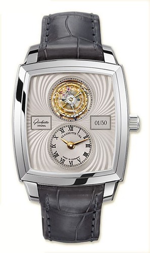 Glashutte Original Karree Tourbillon (Platinum / Grey / Leather) 43-01-13-12-04