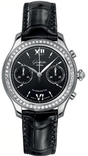Glashutte Original Lady Serenade Chronograph (SS-Diamonds / Leather) 39-34-13-12-04