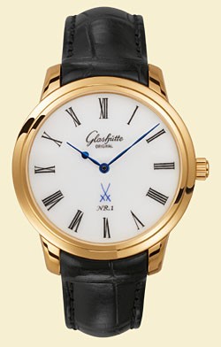 Glashutte Original Meissen (RG / Meissen Porcelain-White / Leather) 100-10-01-01-04