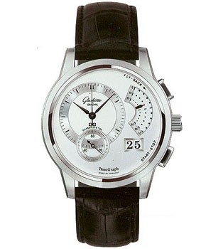 Glashutte Original PanoDate PanoGraph (Steel / Silver / Leather) 61-01-02-02-04