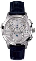 Glashutte Original PanoDate PanoMaticChrono (Platinum / Silver / Leather) 95-01-03-03-04