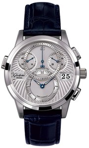 Glashutte Original PanoDate PanoMaticChrono (Platinum / Silver / Leather) 95-01-03-03-04