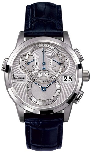 Glashutte Original PanoDate PanoMaticChrono (Platinum / Silver / Leather) 95-01-03-03-04