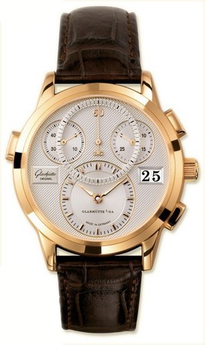 Glashutte Original PanoDate PanoMaticChrono (RG / Silver / Leather) 95-01-01-01-04