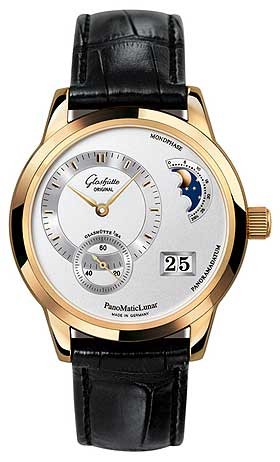 Glashutte Original PanoDate PanoMaticLunar (RG / Silver / Leather) 90-02-01-01-04