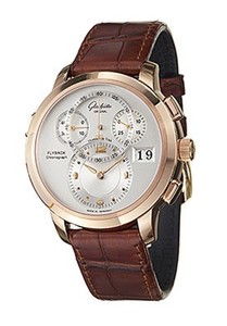 Glashutte Original PanoMatic Chrono XL (RG / Silver / Leather) 95-01-31-11-04