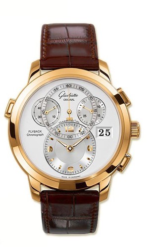 Glashutte Original PanoMatic Chrono XL (RG / Silver / Leather) 95-01-31-11-05