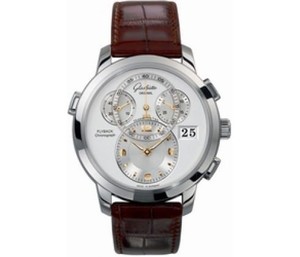 Glashutte Original PanoMatic Chrono XL (WG / Silver / Leather) 95-01-31-24-04