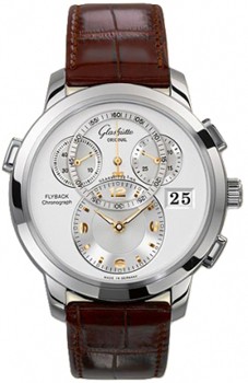 Glashutte Original PanoMatic Chrono XL (WG / Silver / Leather) 95-01-31-24-05