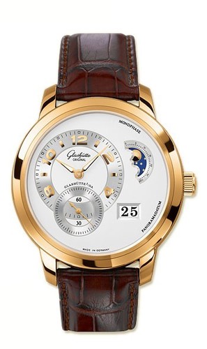 Glashutte Original PanoMatic Lunar XL (RG / Silver / Leather) 90-02-31-11-05