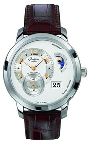 Glashutte Original PanoMatic Lunar XL (WG / Silver / Leather) 90-02-31-14-04