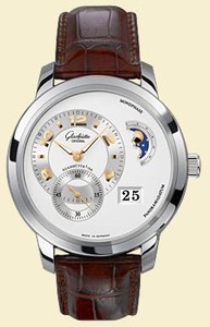 Glashutte Original PanoMatic Lunar XL (WG / Silver / Leather) 90-02-31-14-05