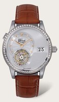 Glashutte Original PanoMatic Tourbillon (Platinum-Diamonds / Silver / Leather) 93-01-13-13-04
