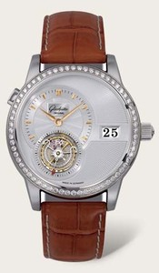 Glashutte Original PanoMatic Tourbillon (Platinum-Diamonds / Silver / Leather) 93-01-13-13-04