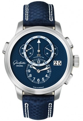 Glashutte Original PanoMaticChrono (Platinum / Blue / Leather) 95-01-05-15-04